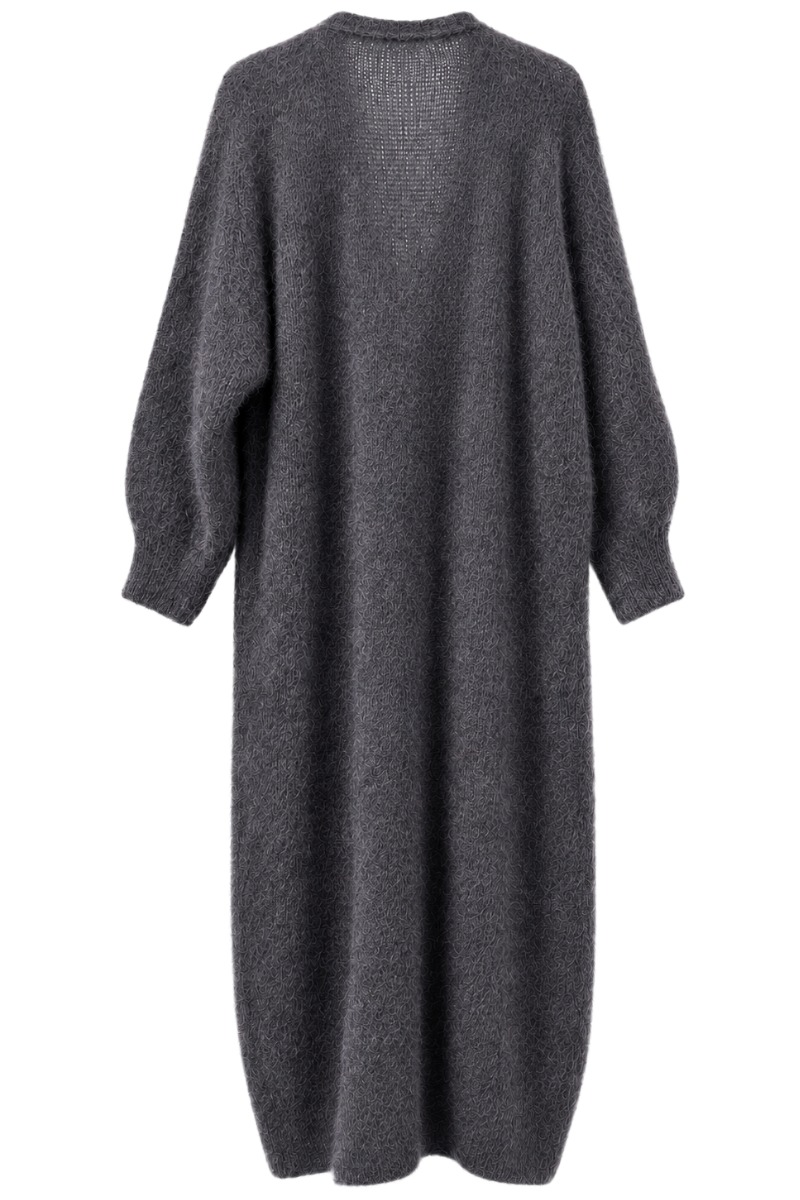 Kid-Mohair Maxi-Strickmantel – 80% Kid Mohair