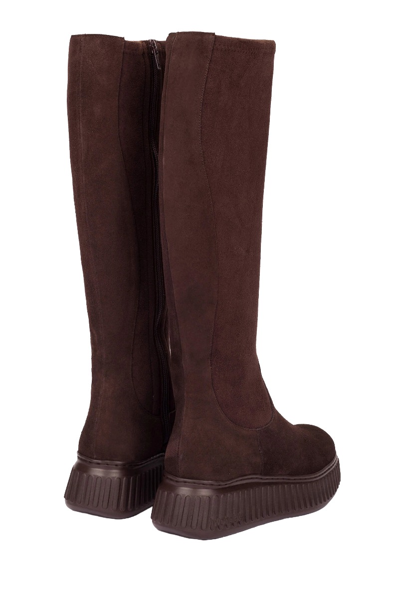 Wonders CHARME A-5204 – High Veloursleder Stiefel mit Plateau