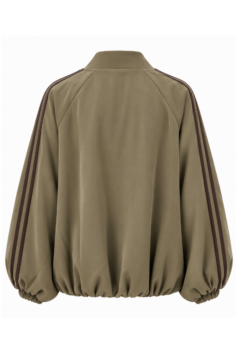 Damen Ballon-Blousonjacke mit Kontraststreifen & leichtem Futter