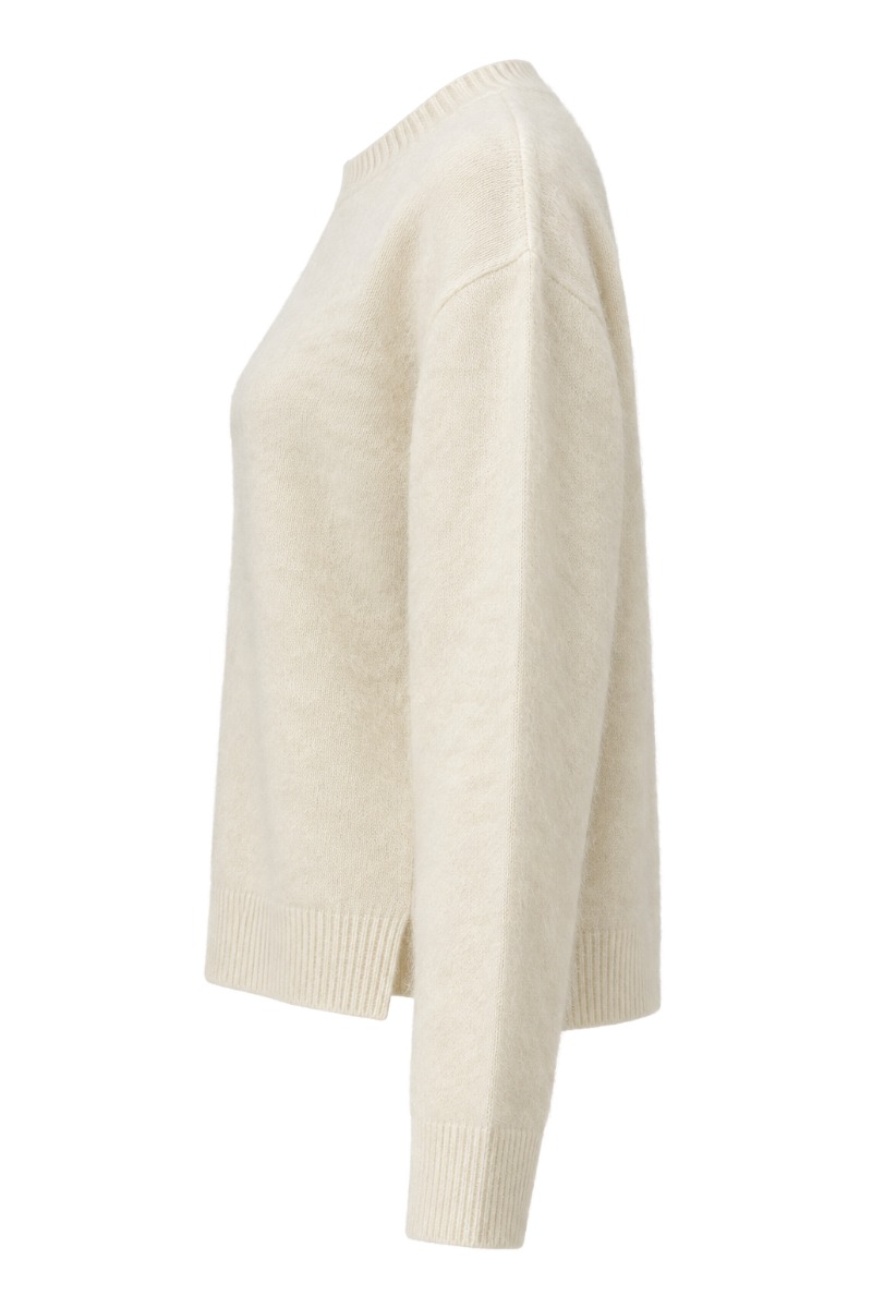 Feiner Damen Strick Pullover mit Rundhals aus Lanawolle & Kaschmir