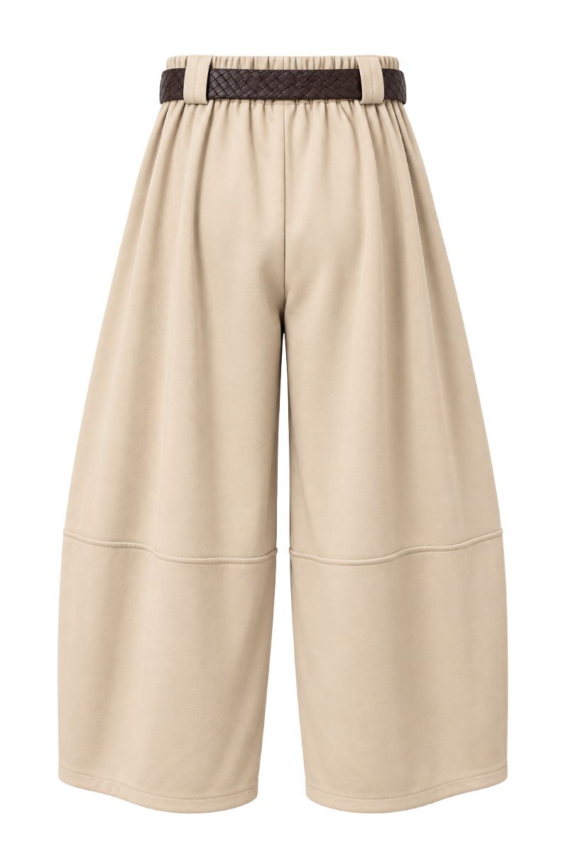 Barrel-Culotte Scuba mit Falten & Gürtel