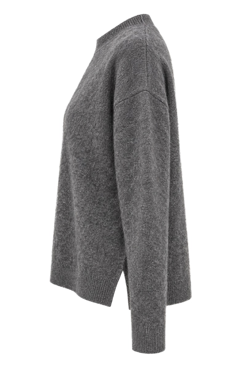 Feiner Damen Strick Pullover mit Rundhals aus Lanawolle & Kaschmir