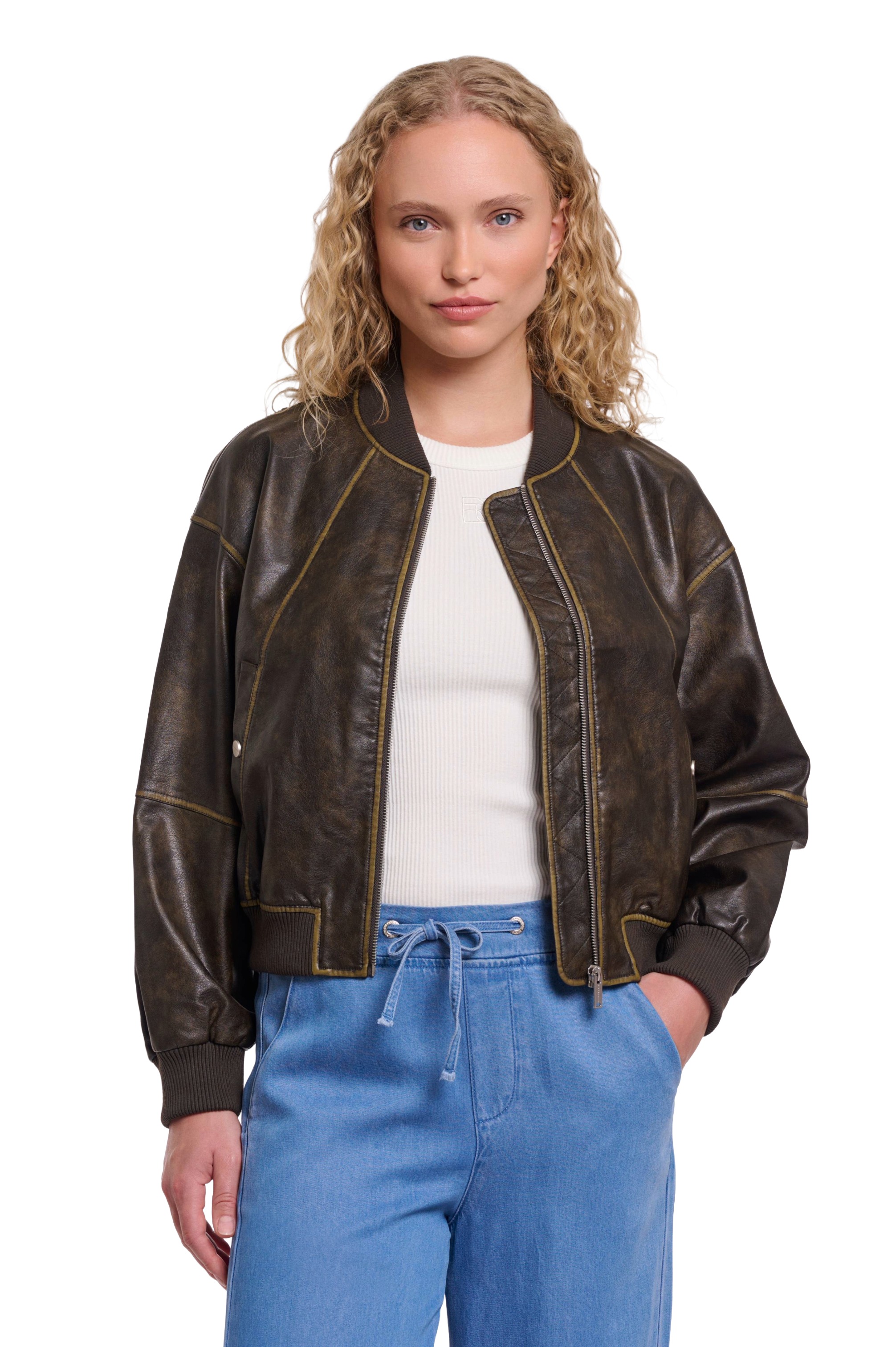 Rino & Pelle Mason Damen Kunstleder Bomberjacke 