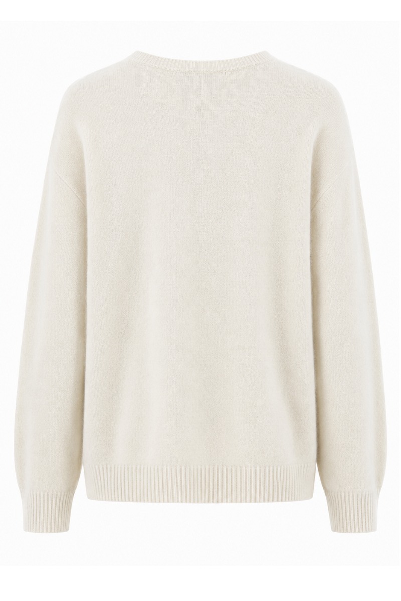 Feiner Strickpullover mit V-Ausschnitt aus Lanawolle & Kaschmir