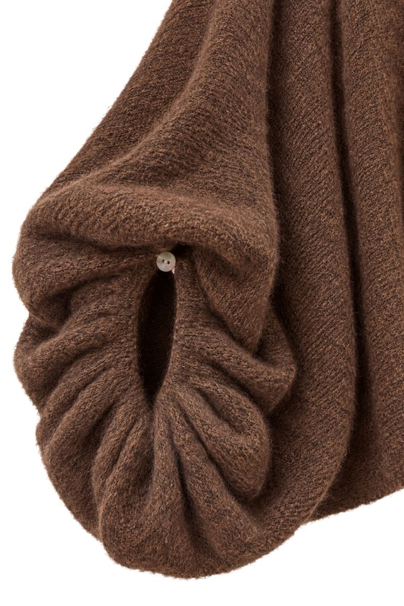 Poncho-Pullover mit weiten Ballonärmeln