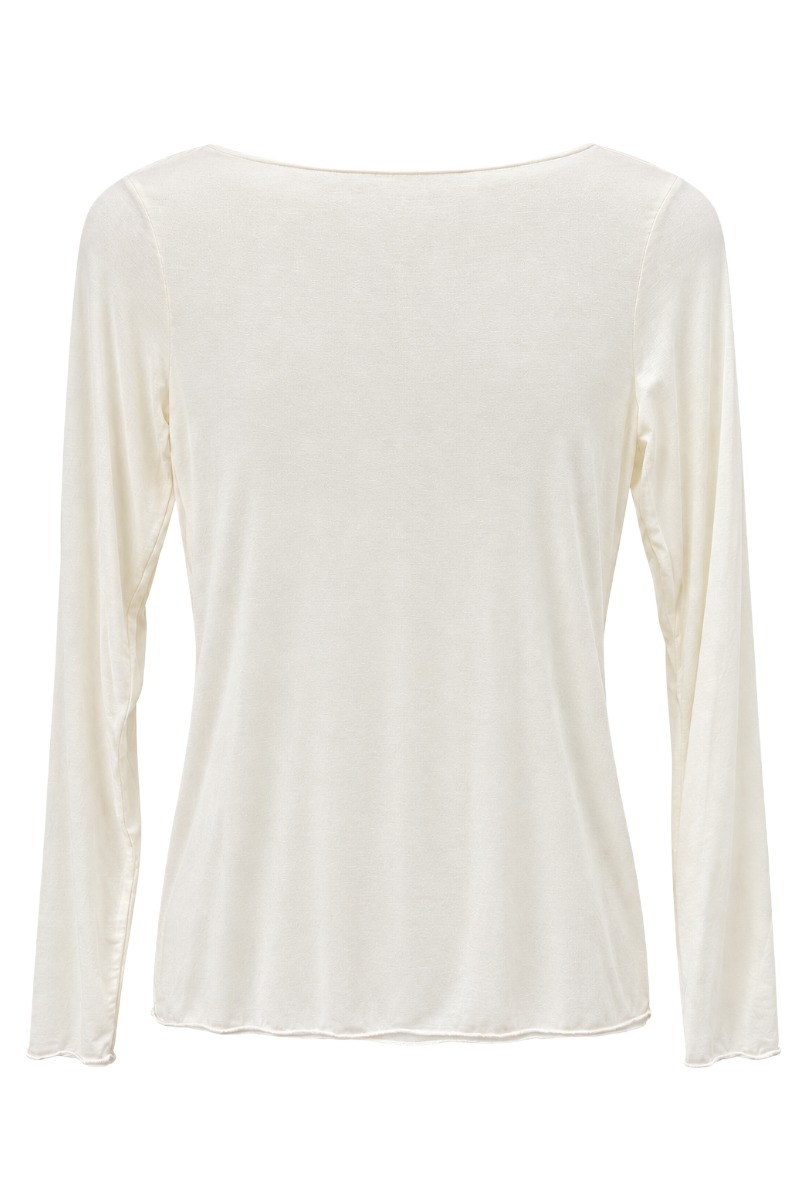 Leicht transparentes Longsleeve mit Rundhals & Cashmere