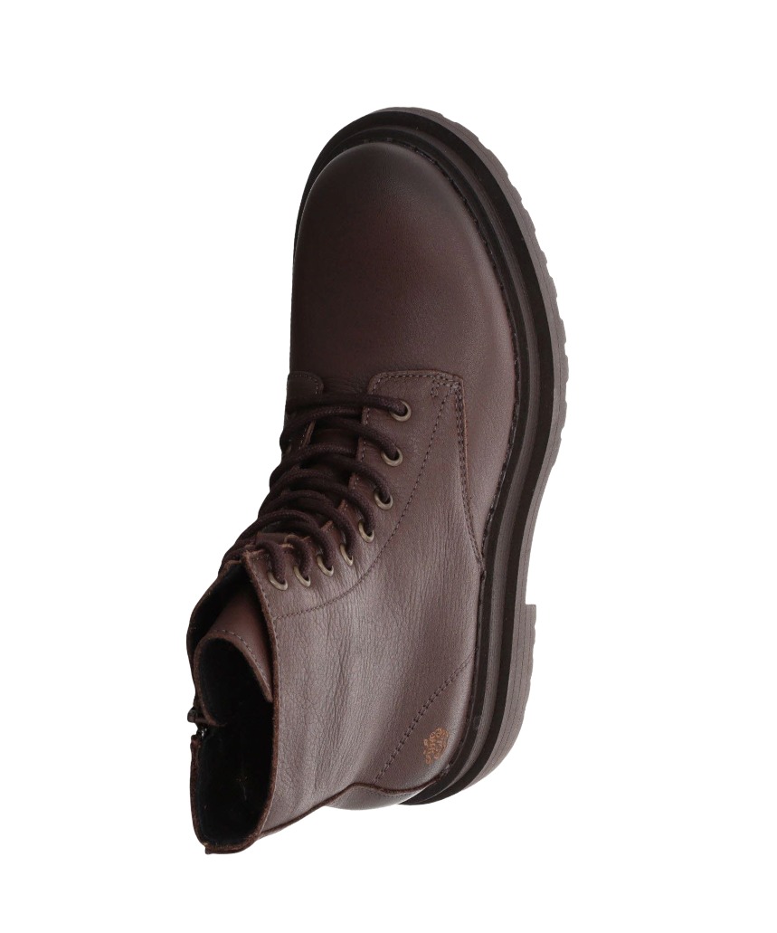 Apple of Eden Maya 87 Damen Leder Schnürstiefelette mit Profilsohle & Reißverschluss