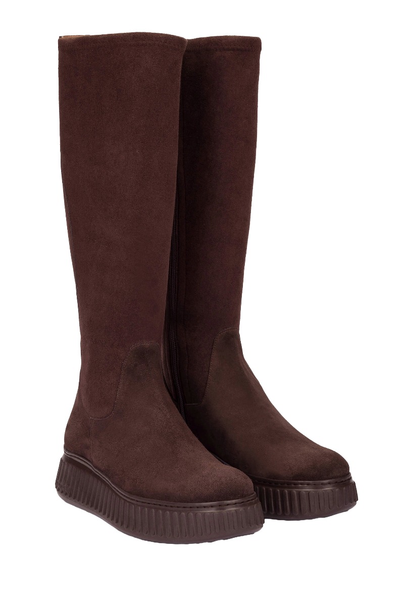 Wonders CHARME A-5204 – High Veloursleder Stiefel mit Plateau
