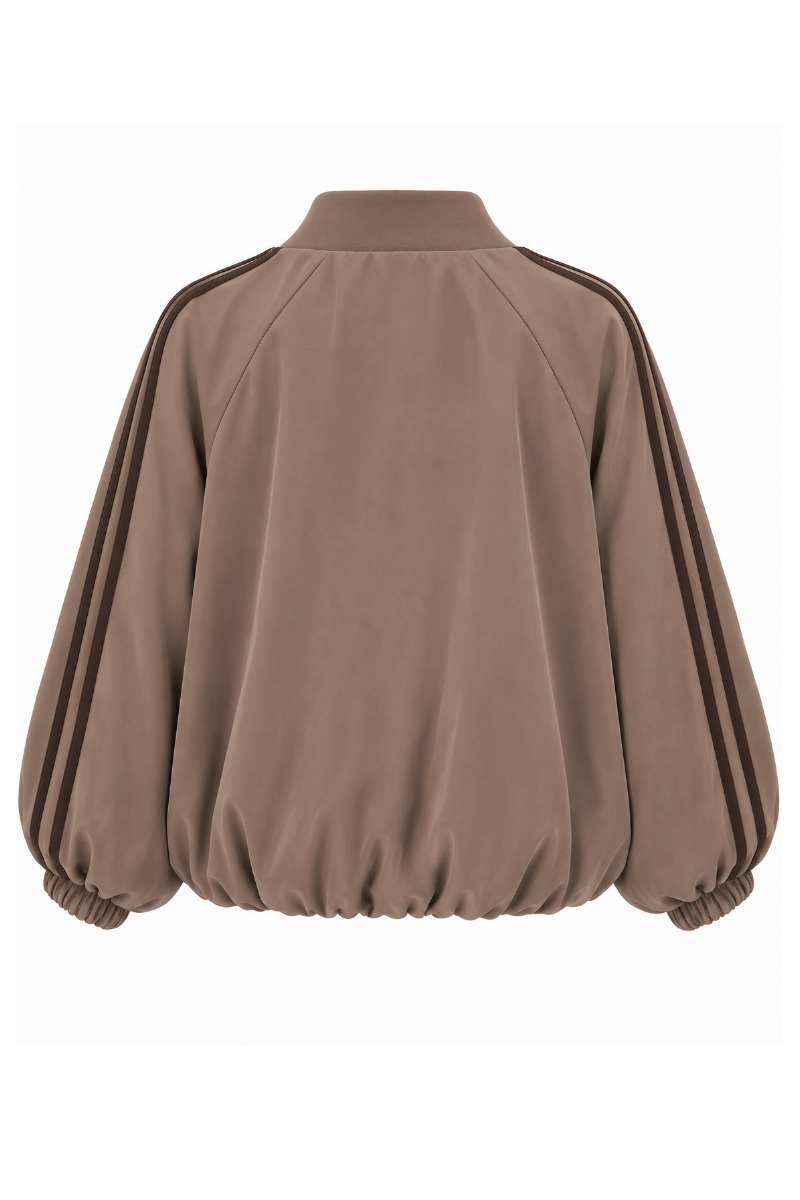 Damen Ballon-Blousonjacke mit Kontraststreifen & leichtem Futter