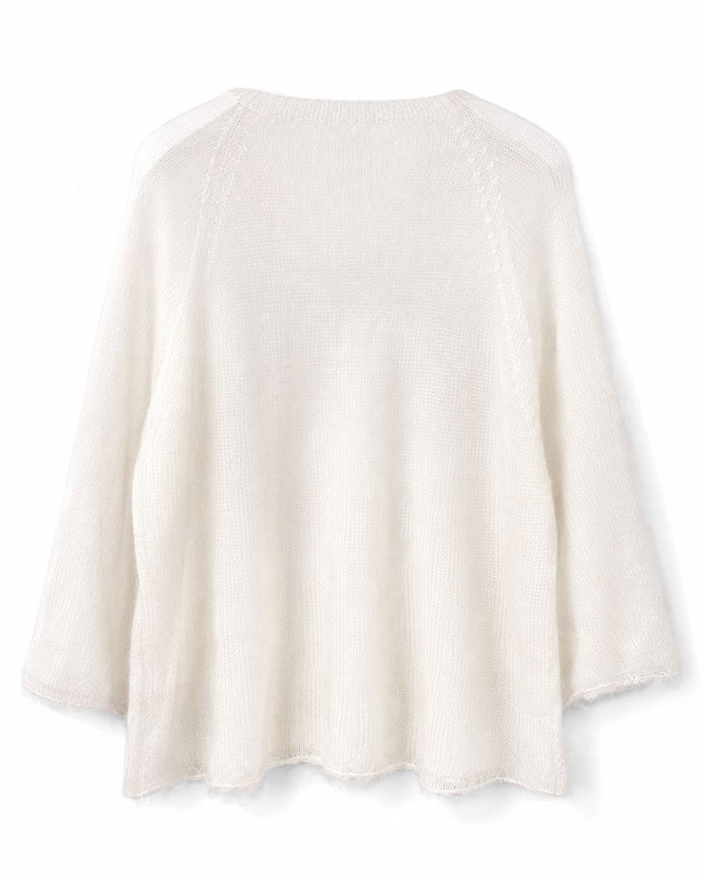 Feiner Kid Mohair Damen Strickpullover mit 3/4 Arm