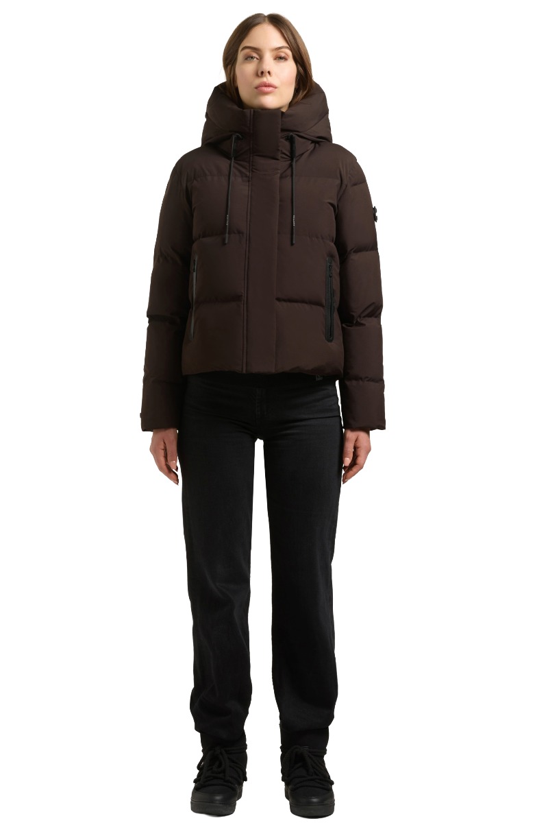 Khujo Enits 2 Matt Damen Kurz-Steppjacke mit Kapuze