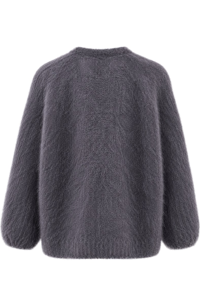 Offene Kid Mohair Strickjacke – 80 % Mohair Made in Italy