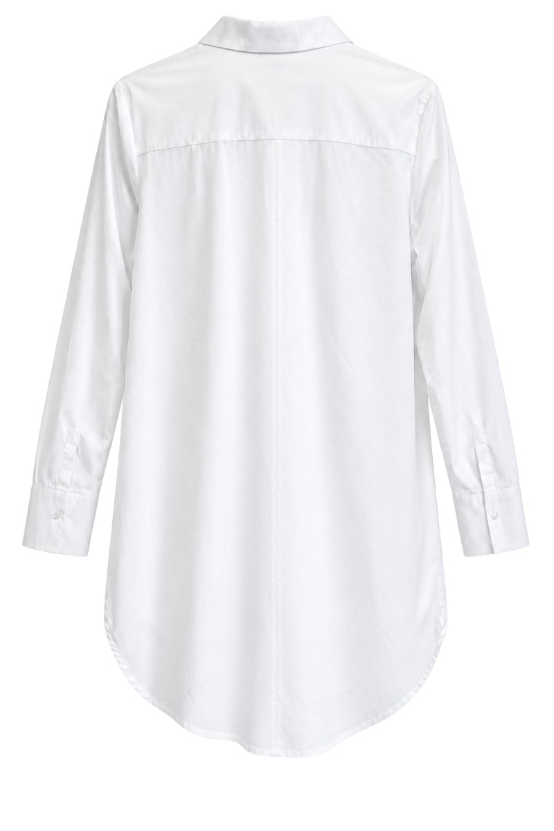 Esvivid Baumwoll Hemd-Longbluse 3047 mit verdeckter Knopfleiste