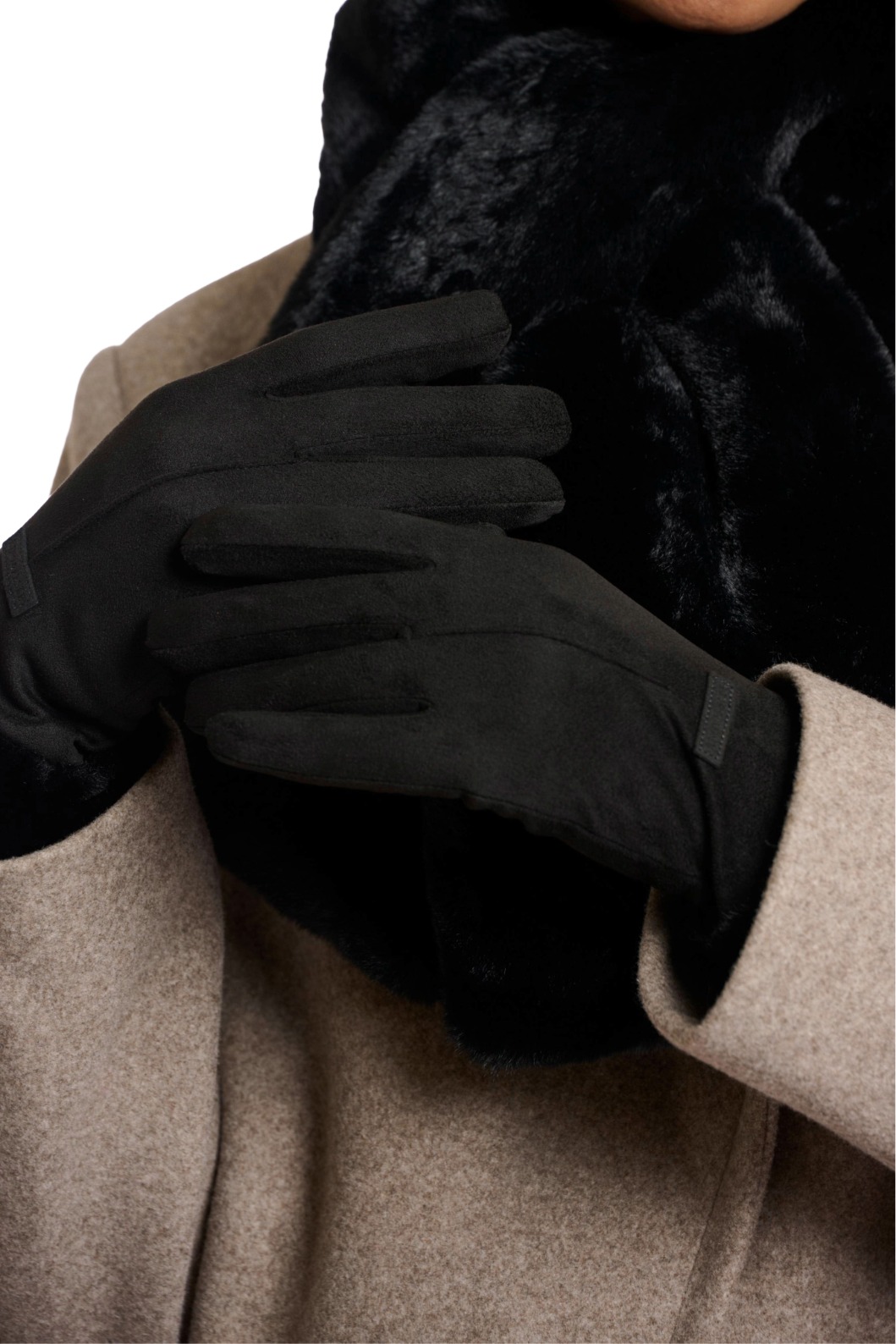 Rino & Pelle Danzo Damen Handschuhe mit Kunstfellbesatz