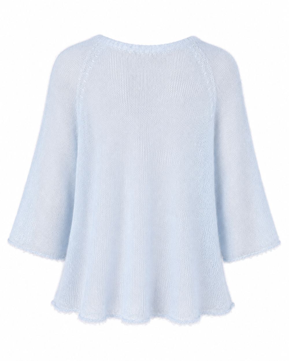 Feiner Kid Mohair Damen Strickpullover mit 3/4 Arm