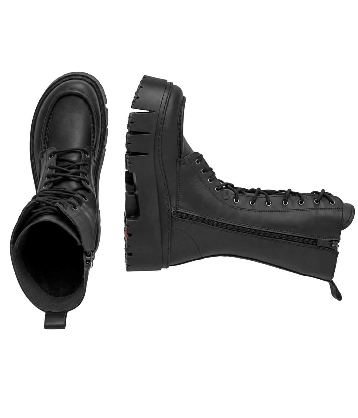 The Art Company Roma Leeds Damen Schnürstiefel im Chunky Combat Boots mit markanter Plateausohle