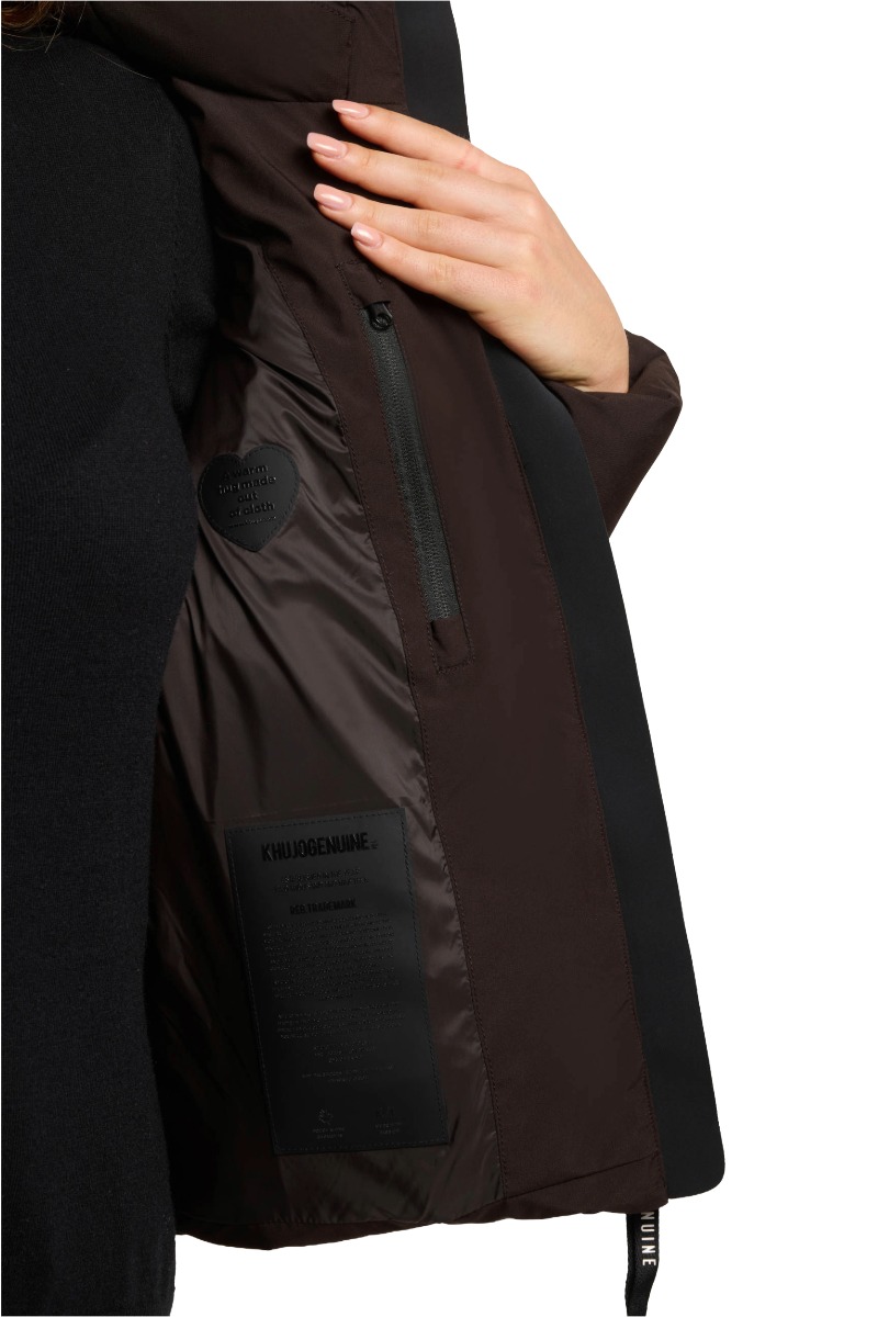 Khujo Enits 2 Matt Damen Kurz-Steppjacke mit Kapuze