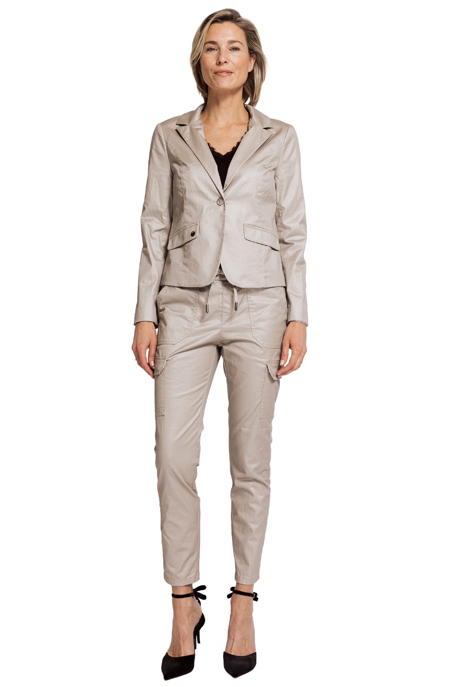 Zhrill Betsy N3224 Blazer – leicht taillierter Blazer mit edler Beschichtung