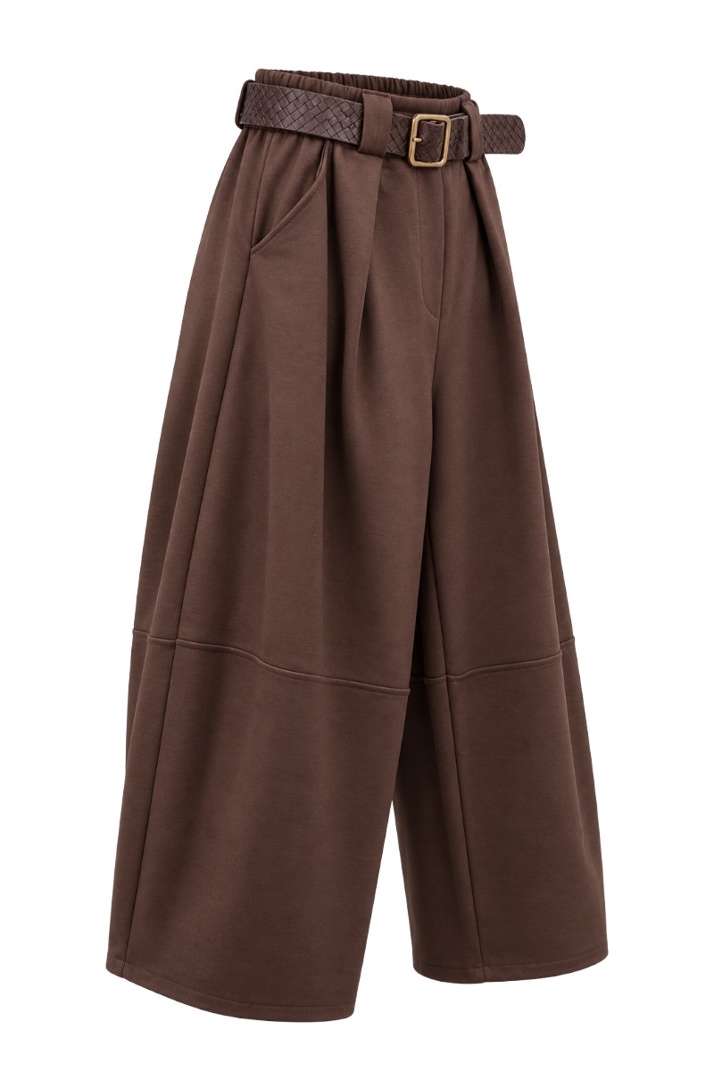 Barrel-Culotte Scuba mit Falten & Gürtel