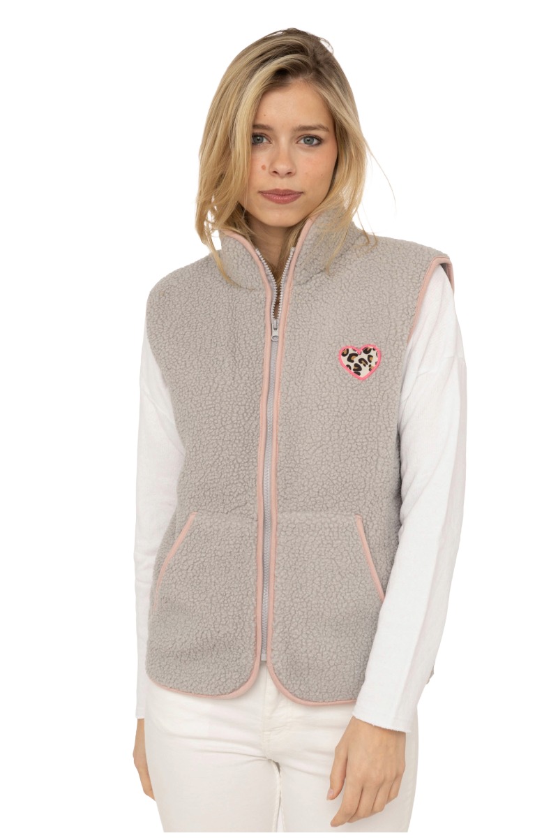 Zwillingsherz Leo Herzpatch Damen Teddyweste