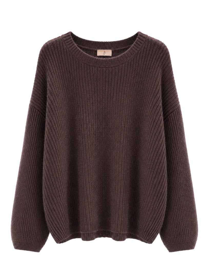 Kuscheliger Oversize-Strickpullover mit Rippstruktur