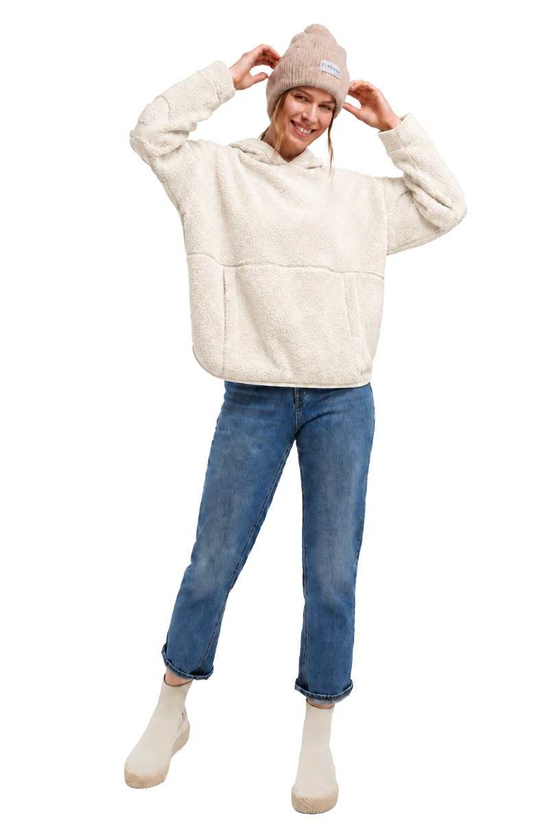 Elbsand Nelia Damen Teddy - Hoodie mit Logo-Details