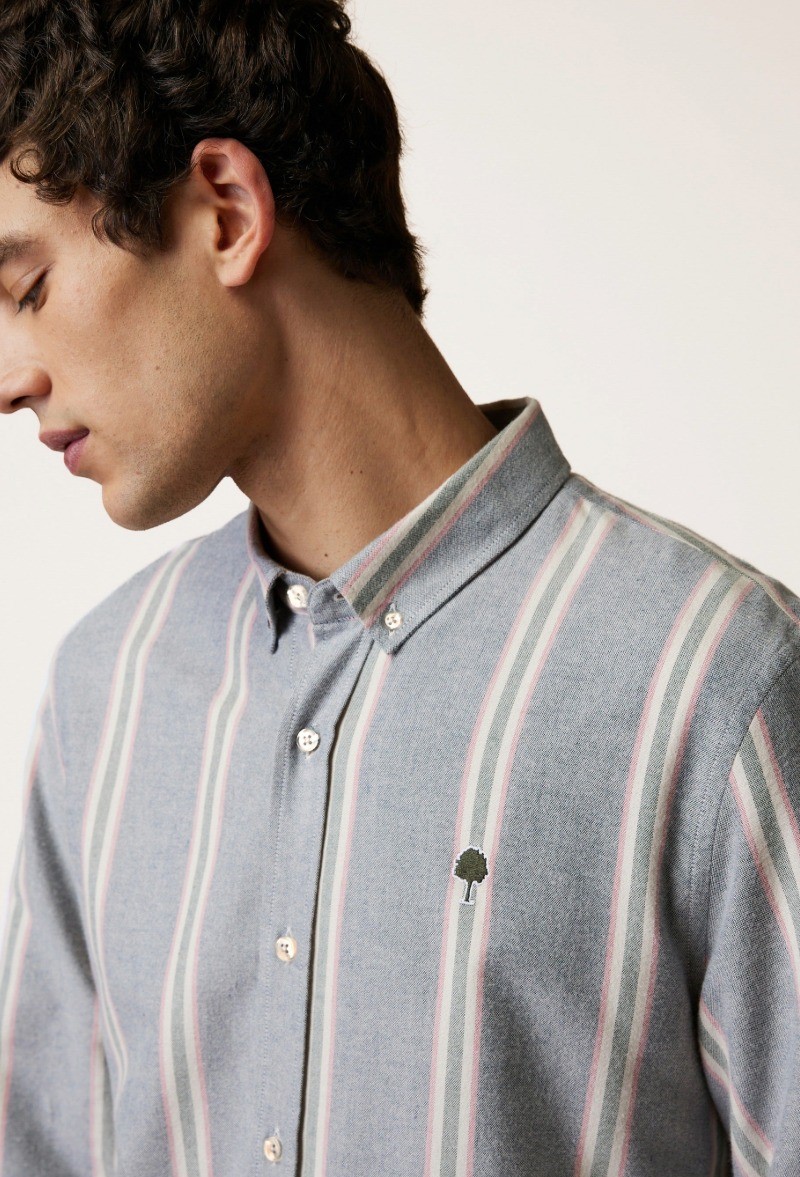 Faguo Ivoy Woven Herren Hemd - grey Stripes