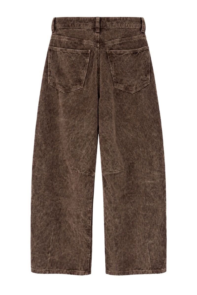 Melly & Co Damen Cordhose im lockeren Barrel Straight Cut