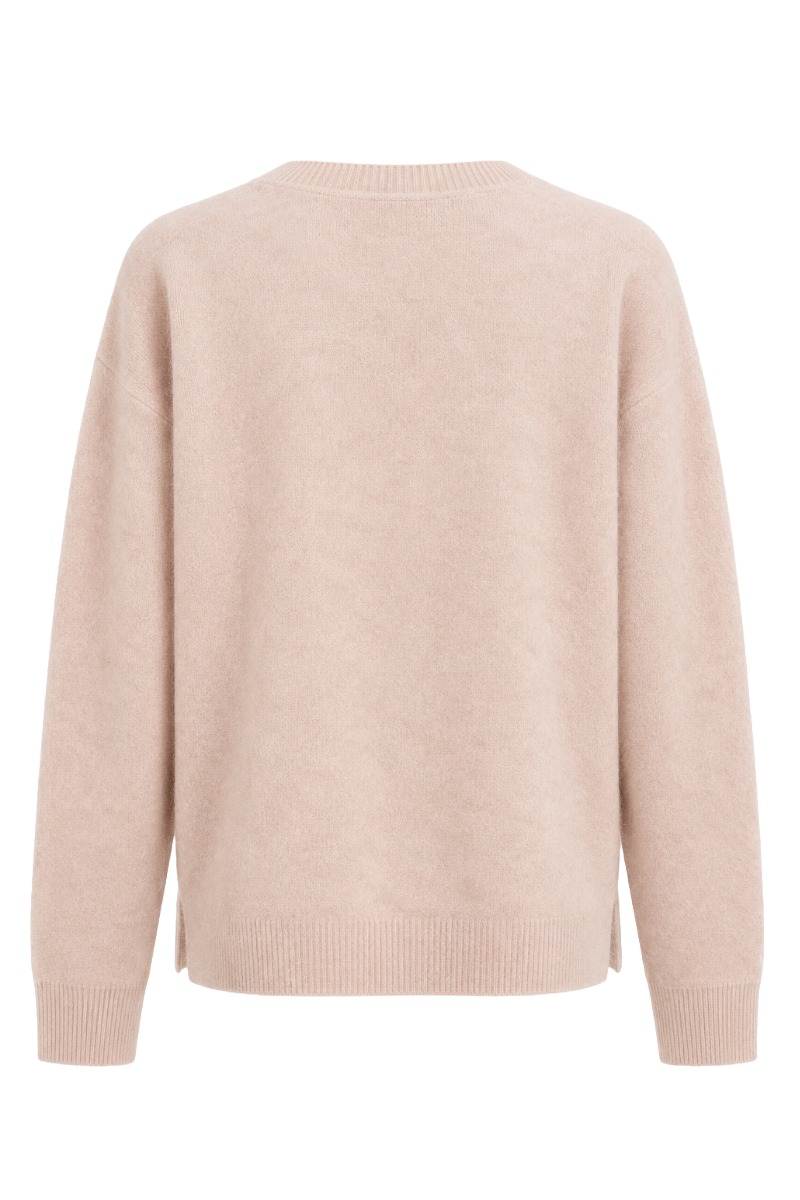 Feiner Damen Strick Pullover mit Rundhals aus Lanawolle & Kaschmir