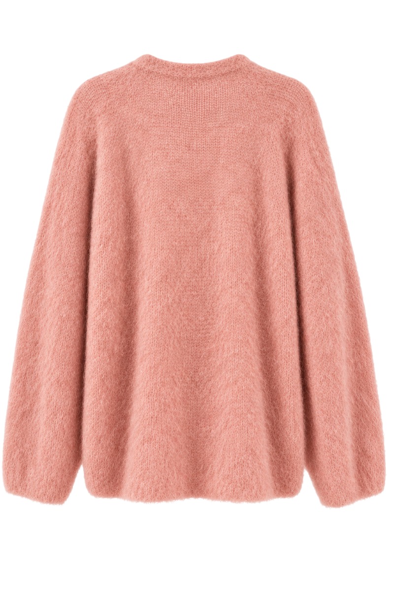 Offene Kid Mohair Strickjacke – 80 % Mohair Made in Italy