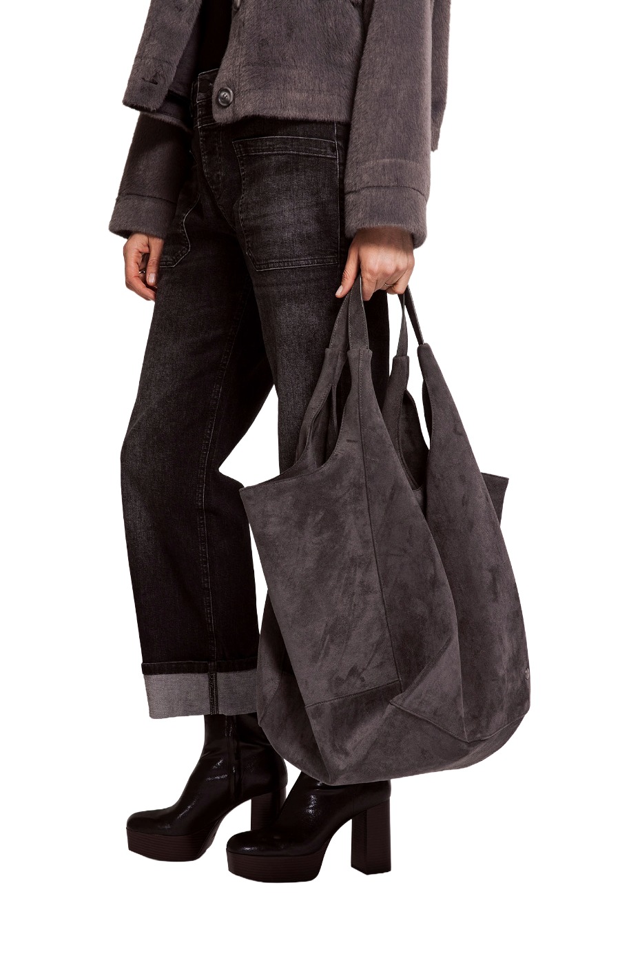 Zhrill Abena Shopper – große Tasche in Veloursleder-Optik