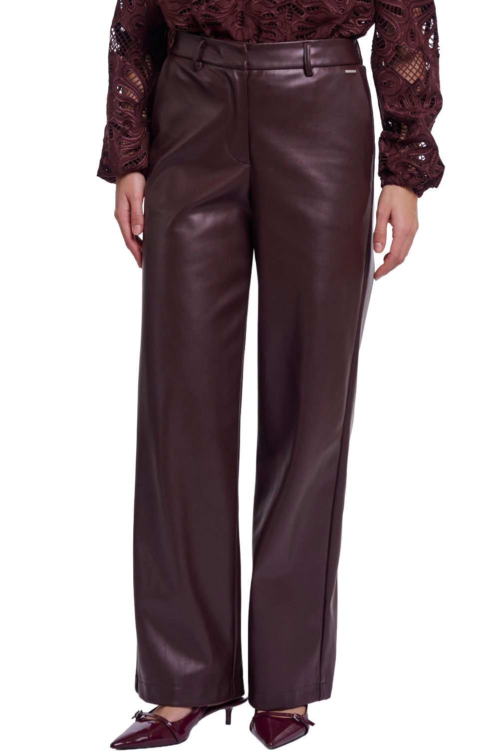 Rino & Pelle Georgina Short Damen Kunstlederhose Wide Leg
