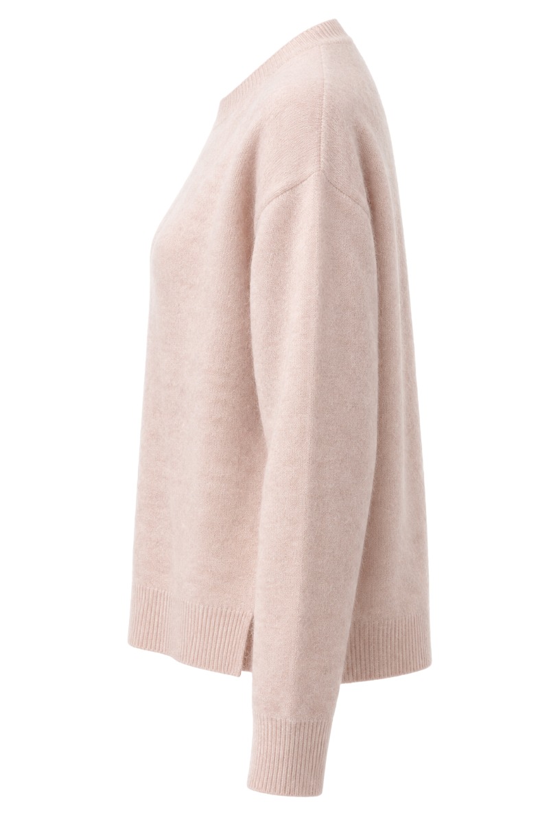 Feiner Damen Strick Pullover mit Rundhals aus Lanawolle & Kaschmir
