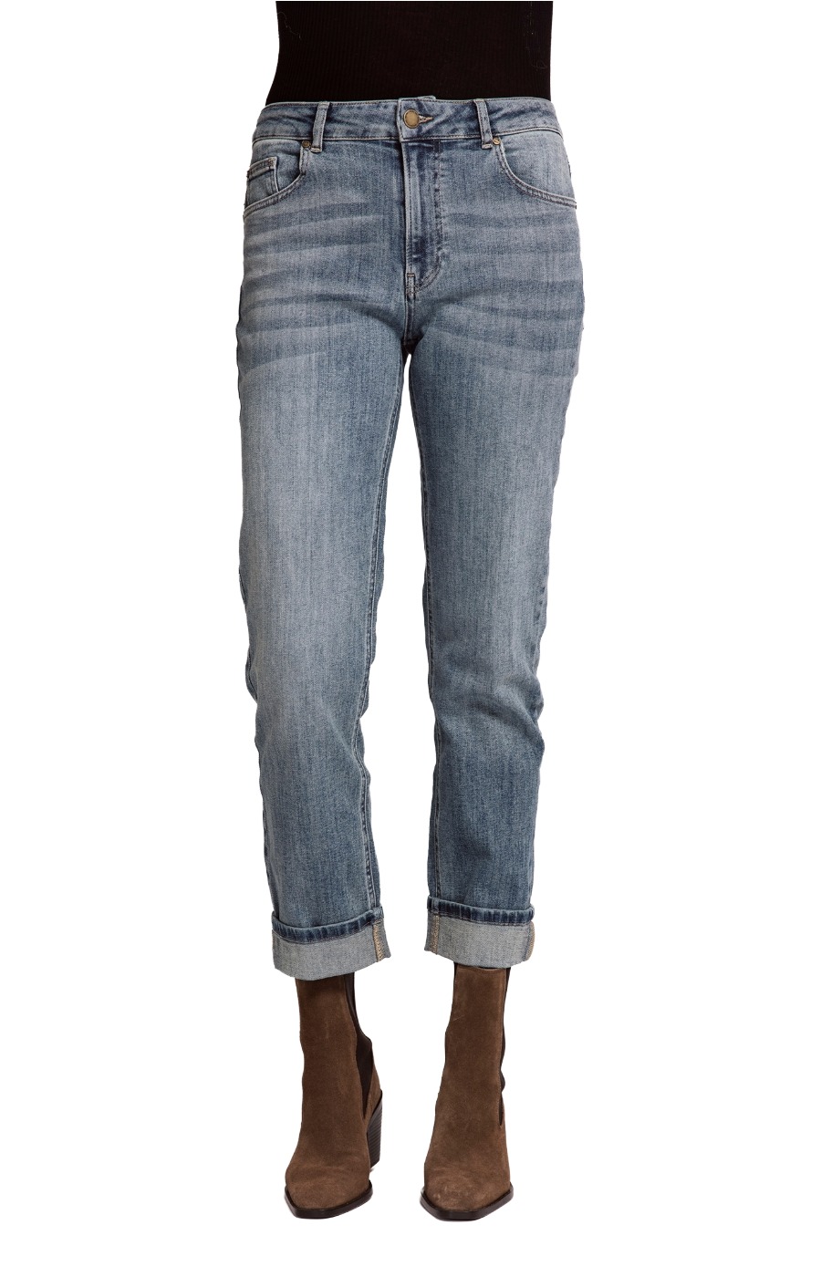 Zhrill Chicondi Damen Jeans – Straight Fit mit Umschlag