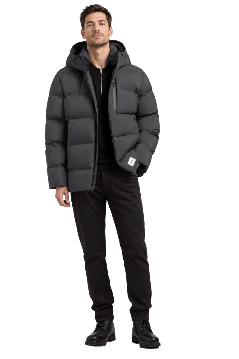 Khujo SILAS Herren Puffer-Steppjacke mit Kapuze und Brusttasche