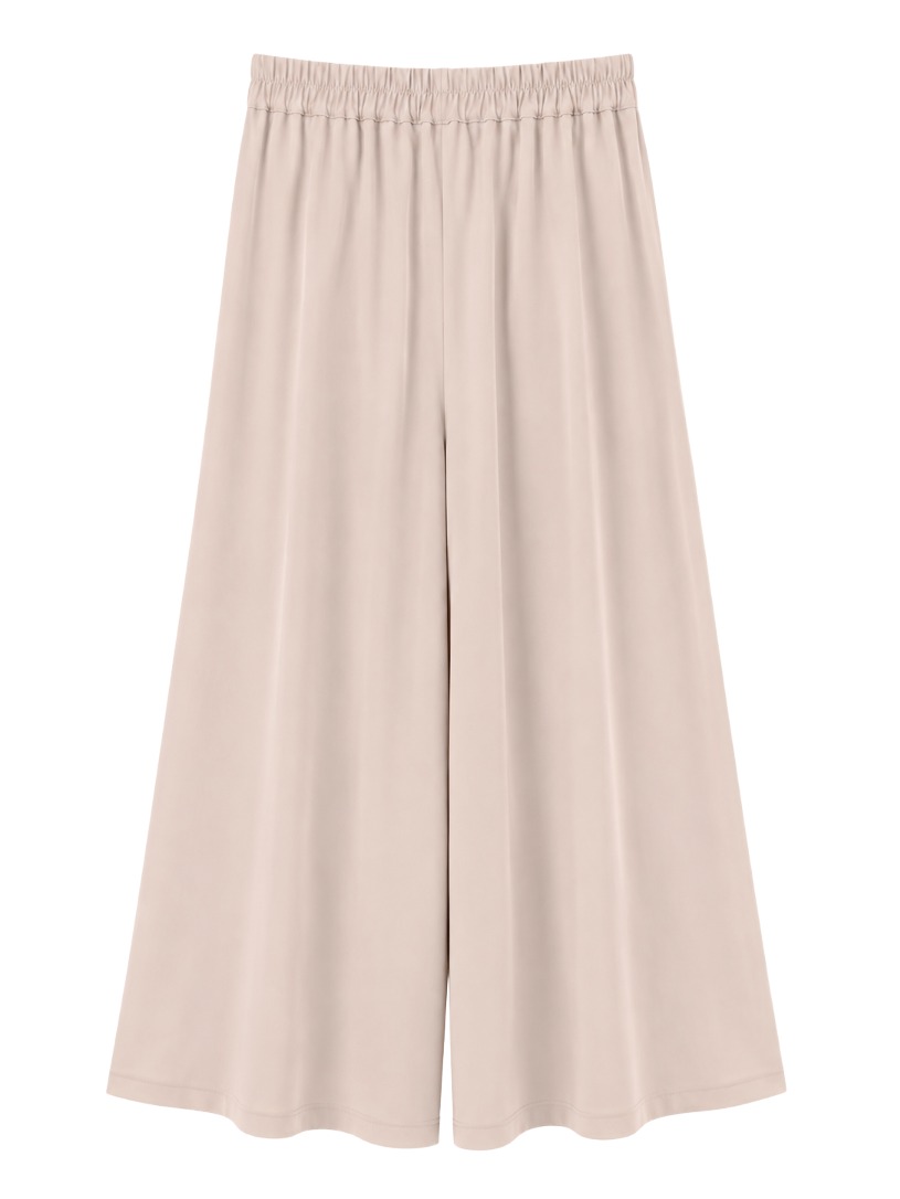Fließende Palazzo-Falten-Hose mit Gummizug hinten
