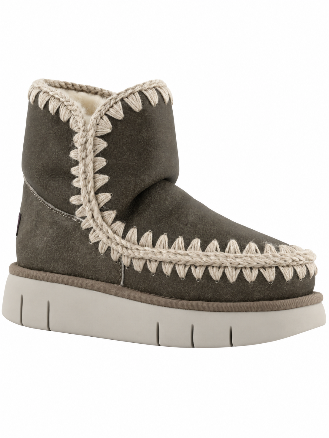 MOU Eskimo 18 Bounce vintage – Damen Lammfell Boots mit Plateausohle