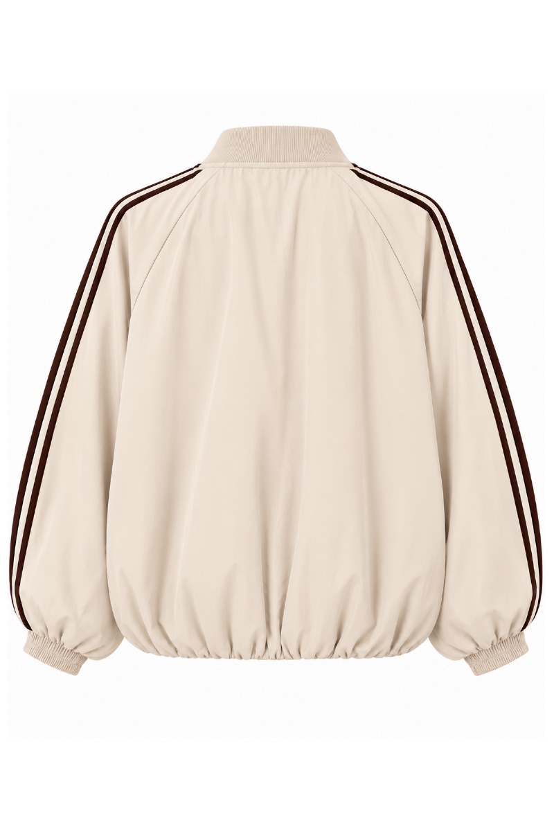 Damen Ballon-Blousonjacke mit Kontraststreifen & leichtem Futter
