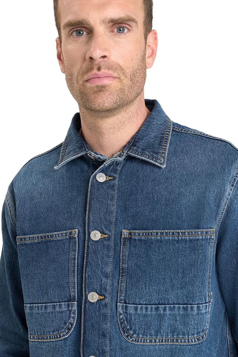 Herren Jeanshemd in coolem Style in blau von Le Temps des Cerises