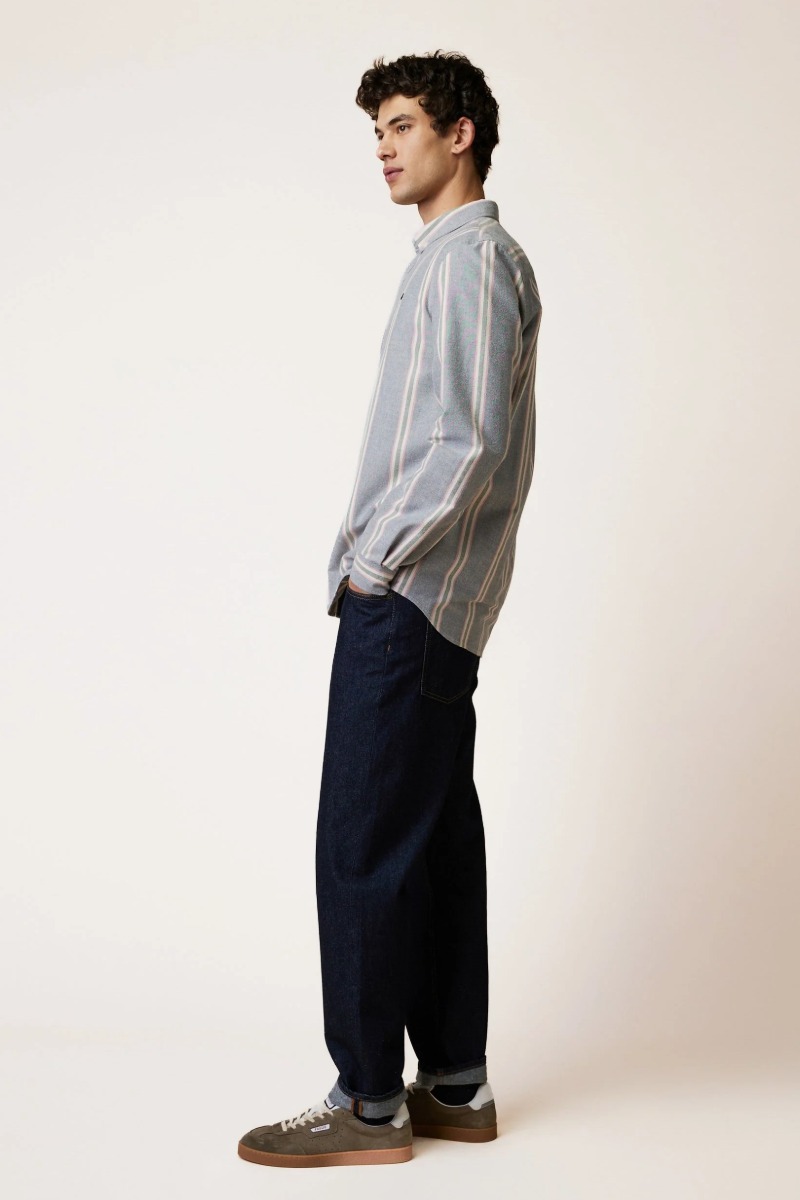 Faguo Ivoy Woven Herren Hemd - grey Stripes