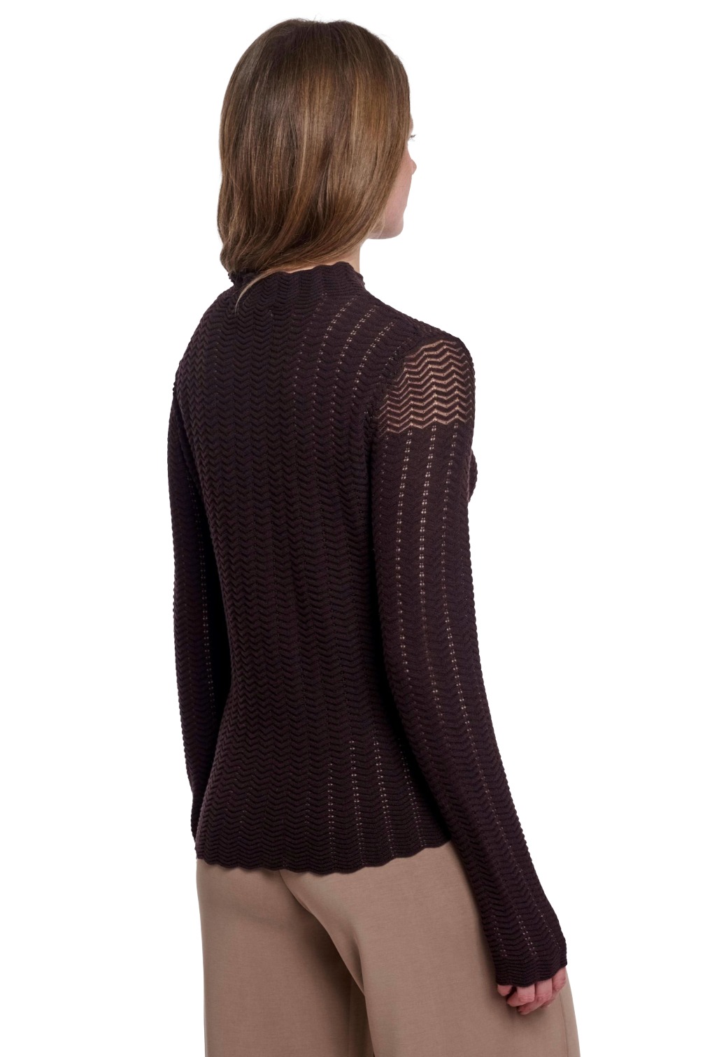 Rino & Pelle Ilvi Damen Ajour-Strickpullover mit Zickzackmuster