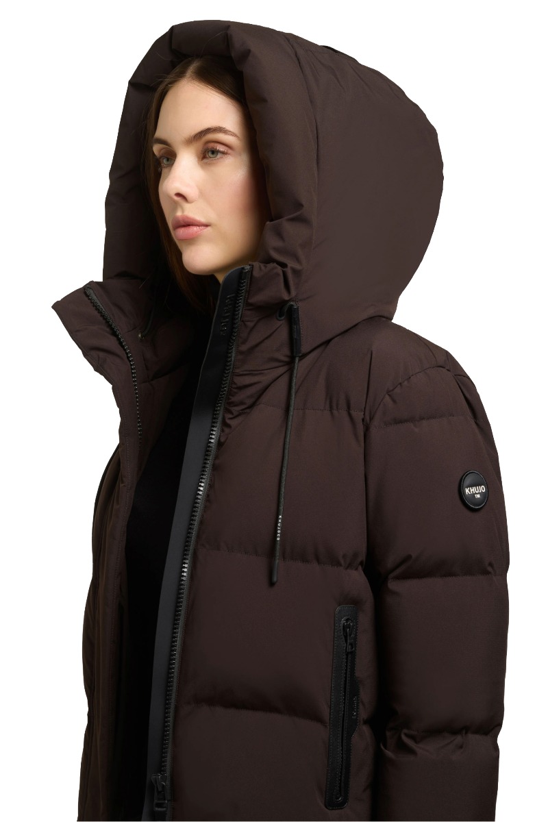 Khujo Enits 2 Matt Damen Kurz-Steppjacke mit Kapuze