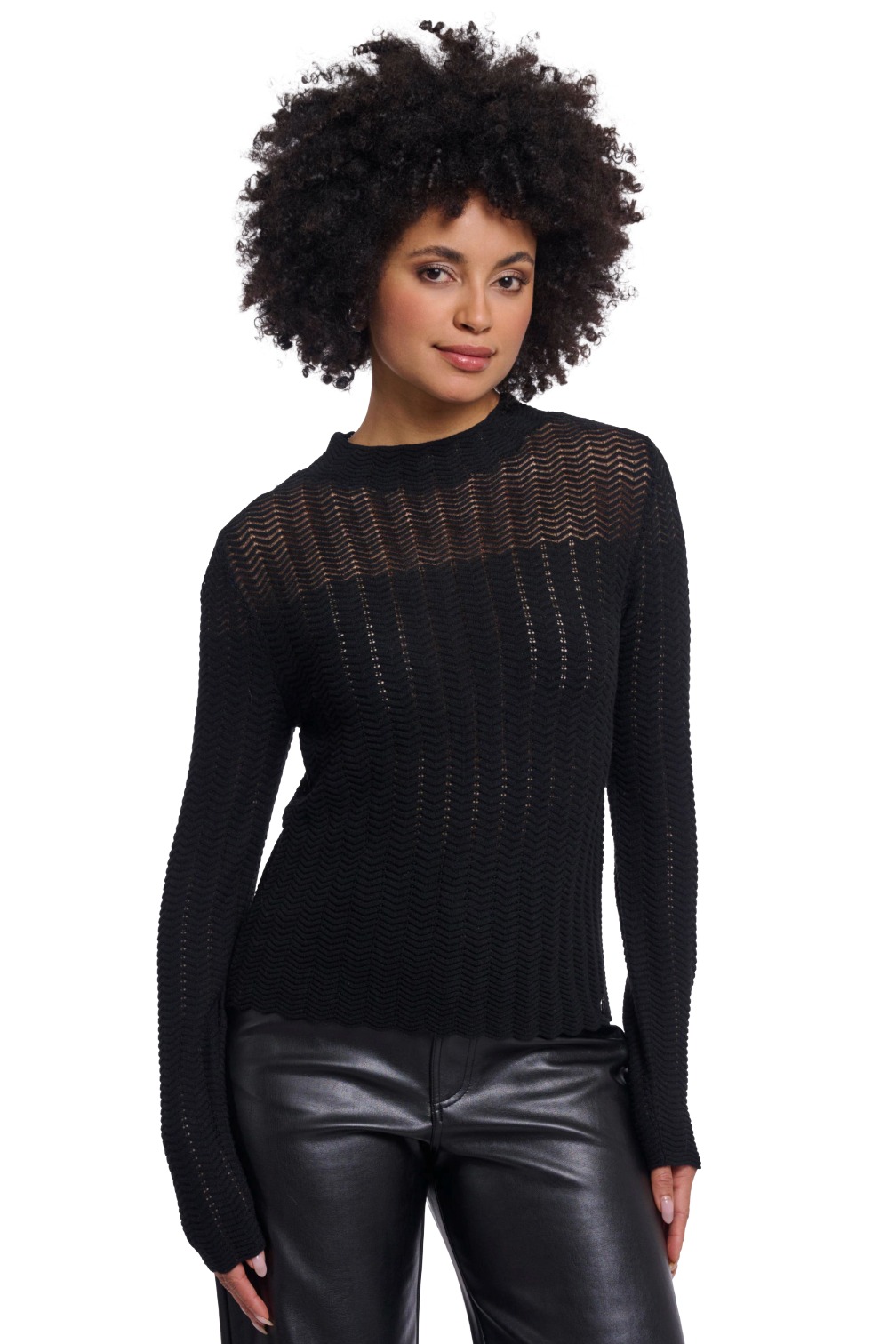 Rino & Pelle Ilvi Damen Ajour-Strickpullover mit Zickzackmuster