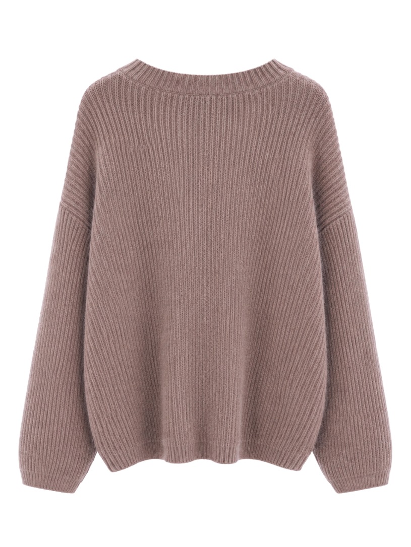 Kuscheliger Oversize-Strickpullover mit Rippstruktur
