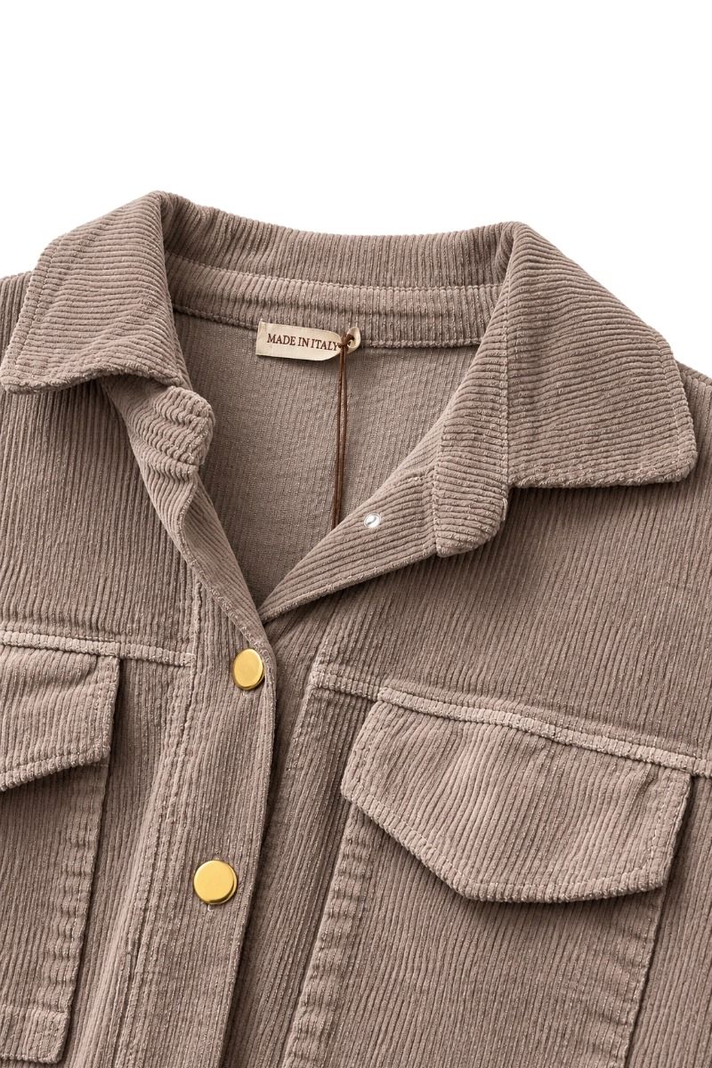Cord -Hemdjacke mit Druckknöpfen