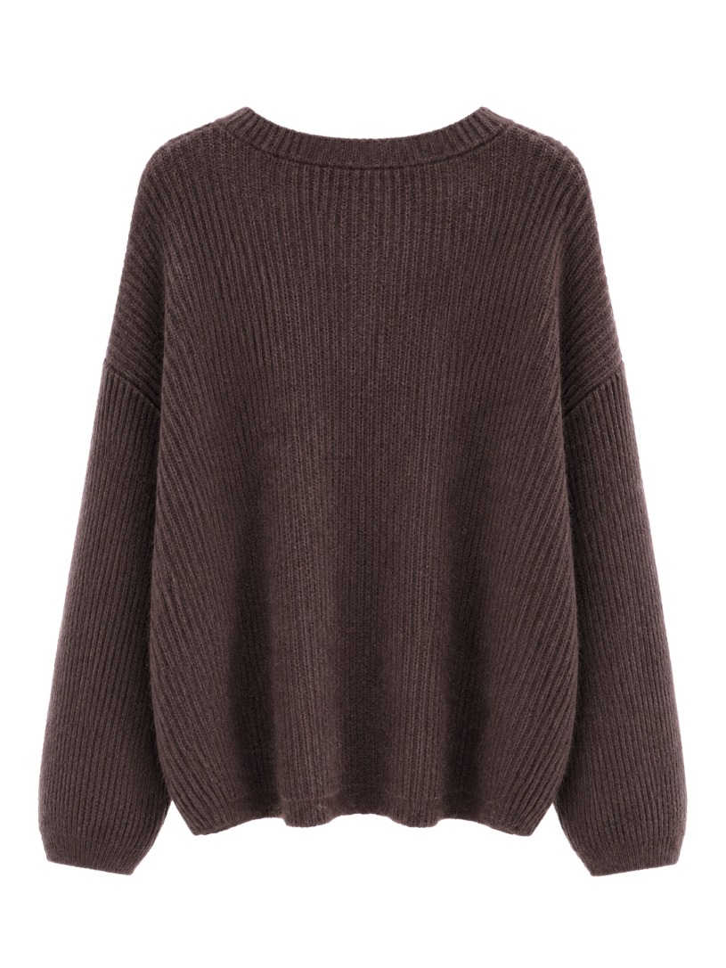Kuscheliger Oversize-Strickpullover mit Rippstruktur