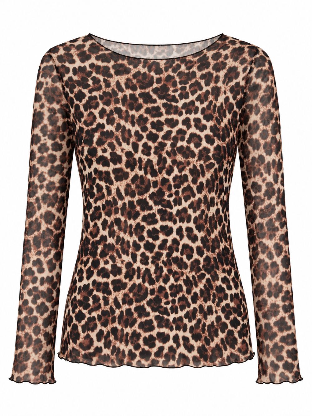 Leicht transparentes Unterzieh-Shirt Animal Print mit Kaschmir & Viskose
