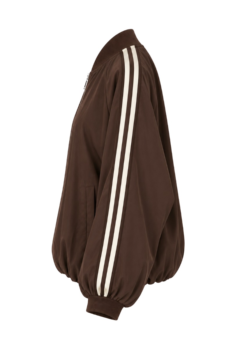 Damen Ballon-Blousonjacke mit Kontraststreifen & leichtem Futter