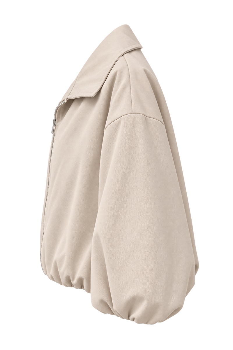 Ballon-Blouson-Jacke mit 3/4-Arm & Struktur