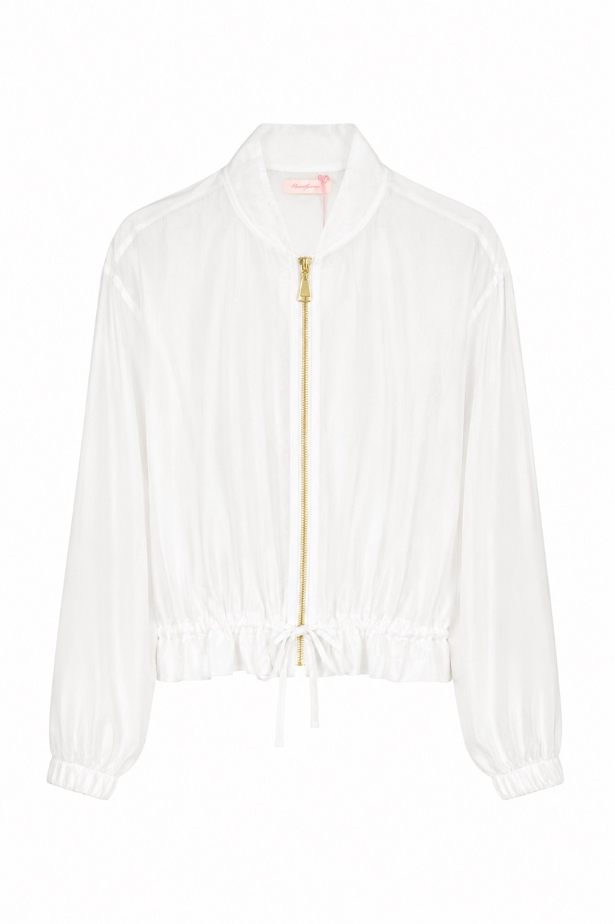 Transparente Blousonjacke mit Stehkragen & Tunnelzug